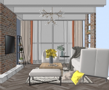 Modern A Living Room-ID:985917092