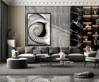 Modern A Living Room-ID:627989059