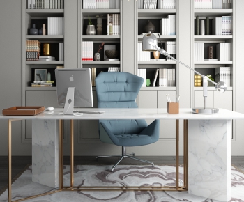 Modern Computer Desk And Chair-ID:461594109