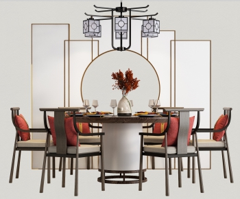 新中式餐桌椅组合-ID:990477096