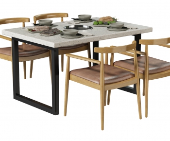 Modern Dining Table And Chairs-ID:384475954