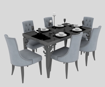American Style Dining Table And Chairs-ID:275285966