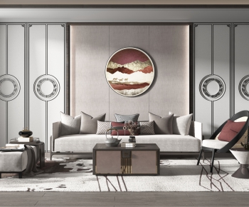 New Chinese Style A Living Room-ID:415878066