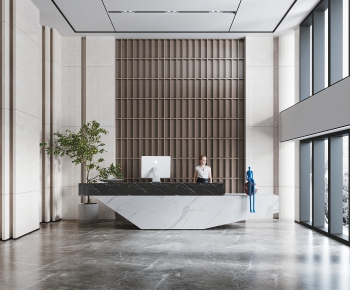 Modern Office Reception Desk-ID:981410987