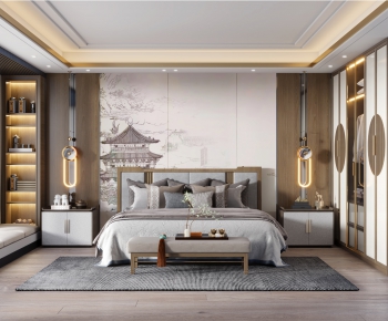 New Chinese Style Bedroom-ID:788240478