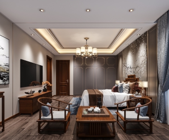 New Chinese Style Bedroom-ID:863678938