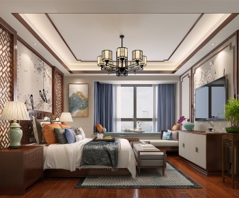 New Chinese Style Bedroom-ID:203486922