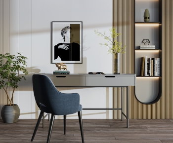 Modern Computer Desk And Chair-ID:900475035