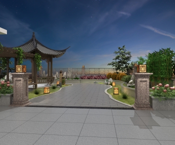 New Chinese Style Courtyard/landscape-ID:128180986