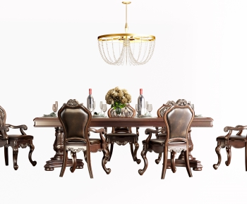 American Style Dining Table And Chairs-ID:290087946