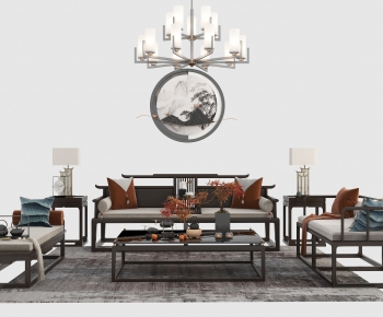 New Chinese Style Sofa Combination-ID:728459485