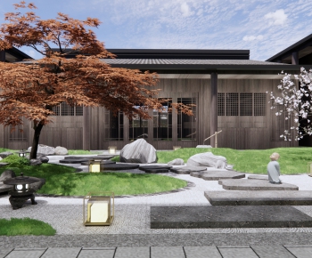 日式枯山石中庭庭院景观-ID:794789082