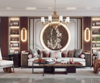 New Chinese Style A Living Room-ID:250802992