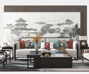 New Chinese Style Sofa Combination-ID:179169895