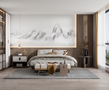 New Chinese Style Bedroom-ID:347013957