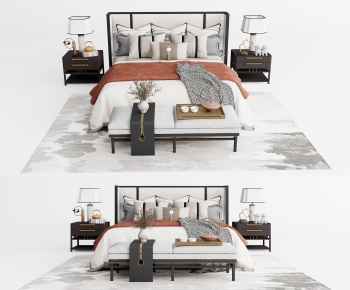 New Chinese Style Double Bed-ID:706264972