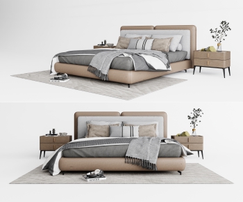 Modern Double Bed-ID:414122103
