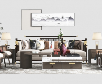 New Chinese Style Sofa Combination-ID:501223092