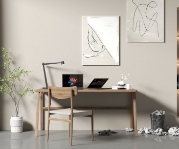 Wabi-sabi Style Computer Desk And Chair-ID:416204931