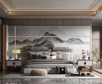 New Chinese Style Bedroom-ID:126804118