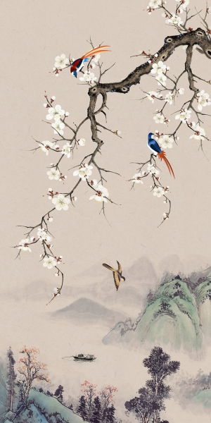 新中式花鸟装饰画-ID:183834083