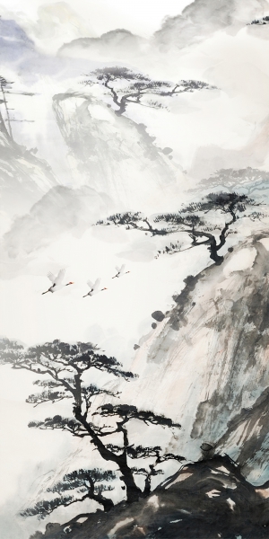 新中式山水壁画-ID:497069474