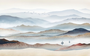 新中式山水壁画-ID:5136202