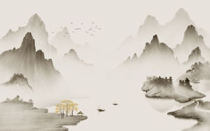 新中式山水壁画-ID:5136215