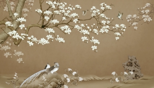 新中式花鸟装饰壁画-ID:5136240