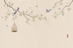 新中式花鸟装饰壁画-ID:952517036
