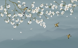 新中式花鸟装饰壁画-ID:5136257