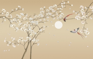 新中式花鸟壁画-ID:757837069