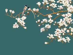 新中式花鸟壁画-ID:677658085