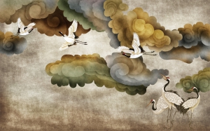 新中式花鸟壁画-ID:136666061