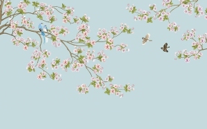 New Chinese StyleAnimal And Plant Pattern Wallpaper