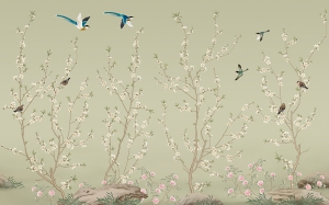 新中式花鸟壁纸-ID:649799116
