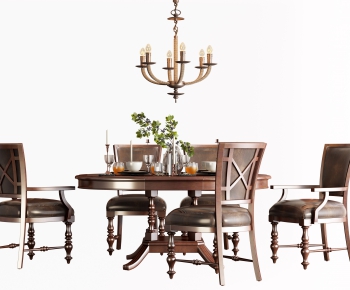 American Style Dining Table And Chairs-ID:853640085