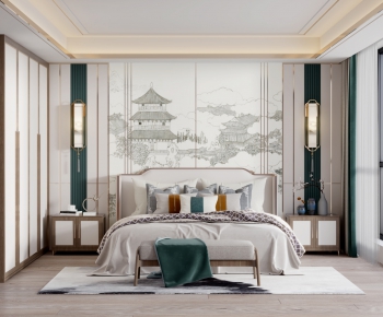 New Chinese Style Bedroom-ID:599414119