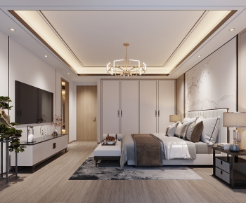 New Chinese Style Bedroom-ID:604443077