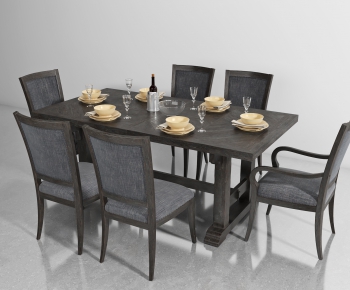 Retro Style Dining Table And Chairs-ID:778440951