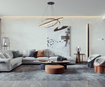 Modern A Living Room-ID:591213946