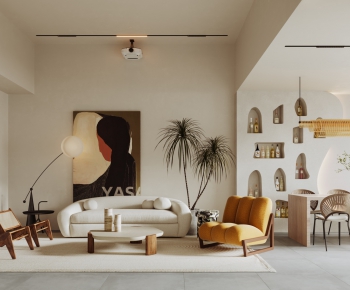 Wabi-sabi Style A Living Room-ID:894485001