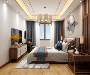 New Chinese Style Bedroom-ID:734873066