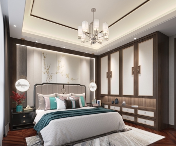 New Chinese Style Bedroom-ID:606829883