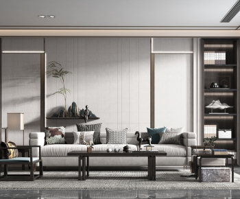 New Chinese Style A Living Room-ID:135596992