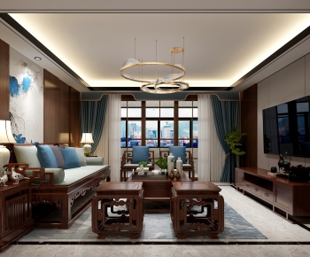 Chinese Style A Living Room-ID:123874901