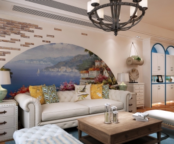 Mediterranean Style A Living Room-ID:891092065