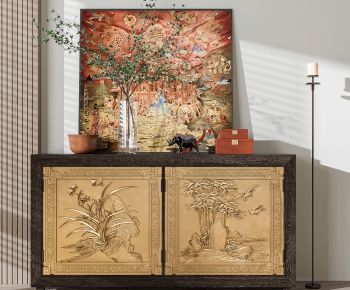 New Chinese Style Side Cabinet/Entrance Cabinet-ID:435673004