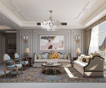 New Classical Style A Living Room-ID:589160926