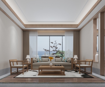 New Chinese Style A Living Room-ID:837809095